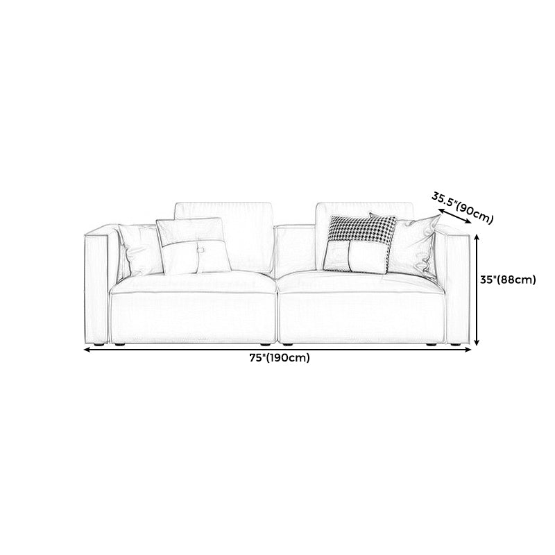 Square Armrest Latex/sponge Upholstered Tech Fabric Upholstered Off-white Sofa