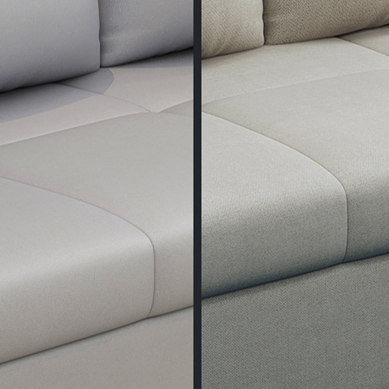 Square Arm Sofa with Loose Back Convertible Sleeper with Storage and Foldable