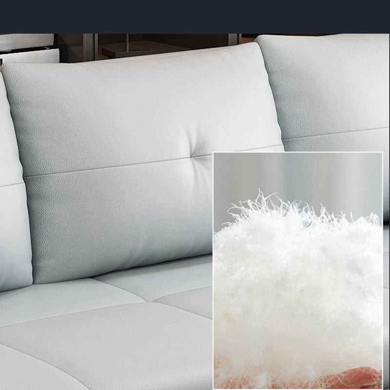Square Arm Sofa with Loose Back Convertible Sleeper with Storage and Foldable