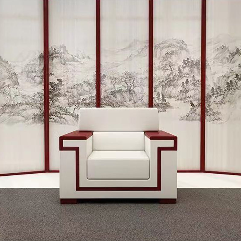 Weißes zeitgenössisches Quadratarm Standard -Sofa für Wohnzimmer, Bonusraum