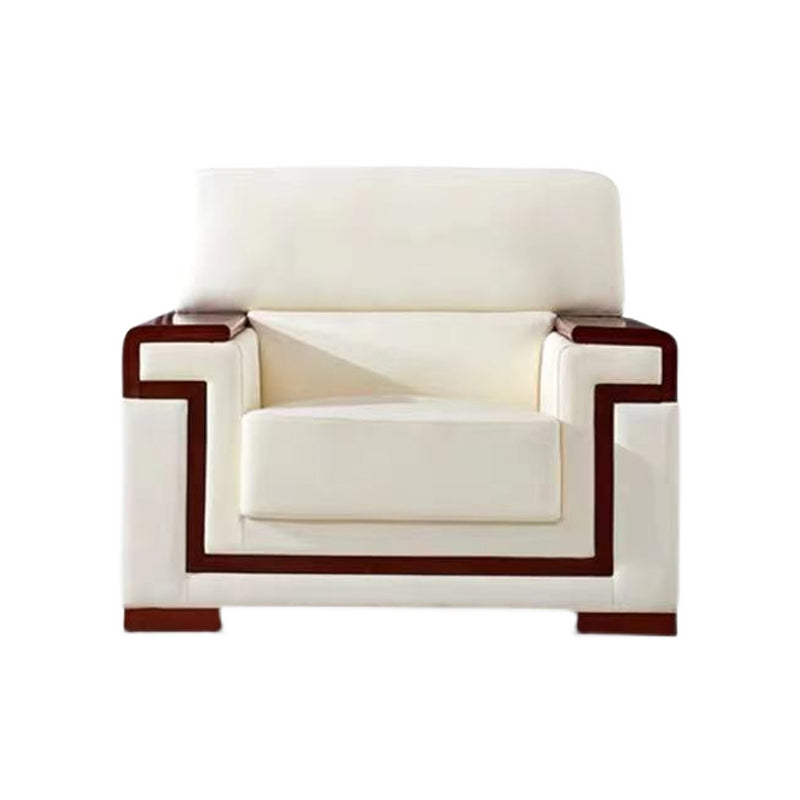 Weißes zeitgenössisches Quadratarm Standard -Sofa für Wohnzimmer, Bonusraum