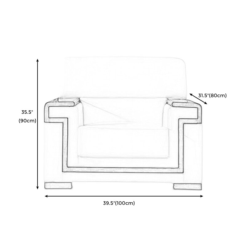 Weißes zeitgenössisches Quadratarm Standard -Sofa für Wohnzimmer, Bonusraum
