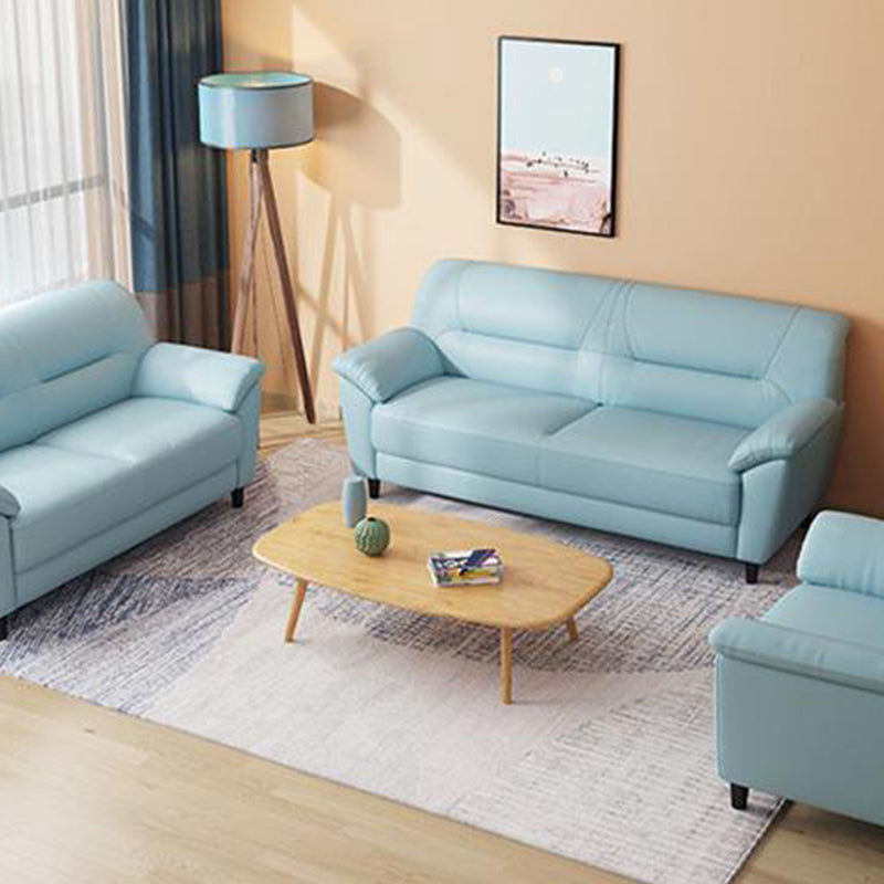 Lederen moderne 3-zits bank met armleuning, 70,87"/55,12" W genaaid kussen achterbank