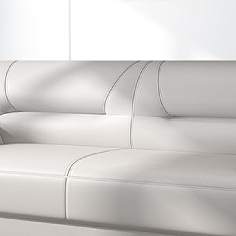 Lederen moderne 3-zits bank met armleuning, 70,87"/55,12" W genaaid kussen achterbank