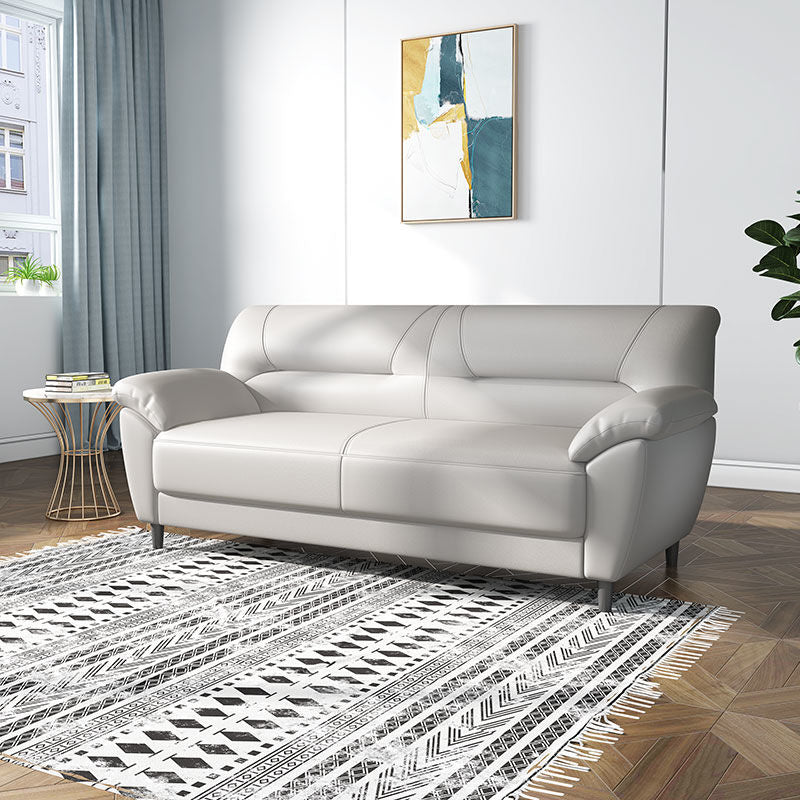 Lederen moderne 3-zits bank met armleuning, 70,87"/55,12" W genaaid kussen achterbank