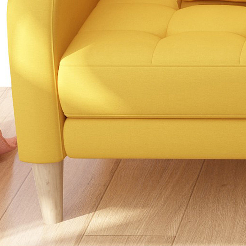 25.59'W Modern Square Arm Linen Standard Sofa for Living Room