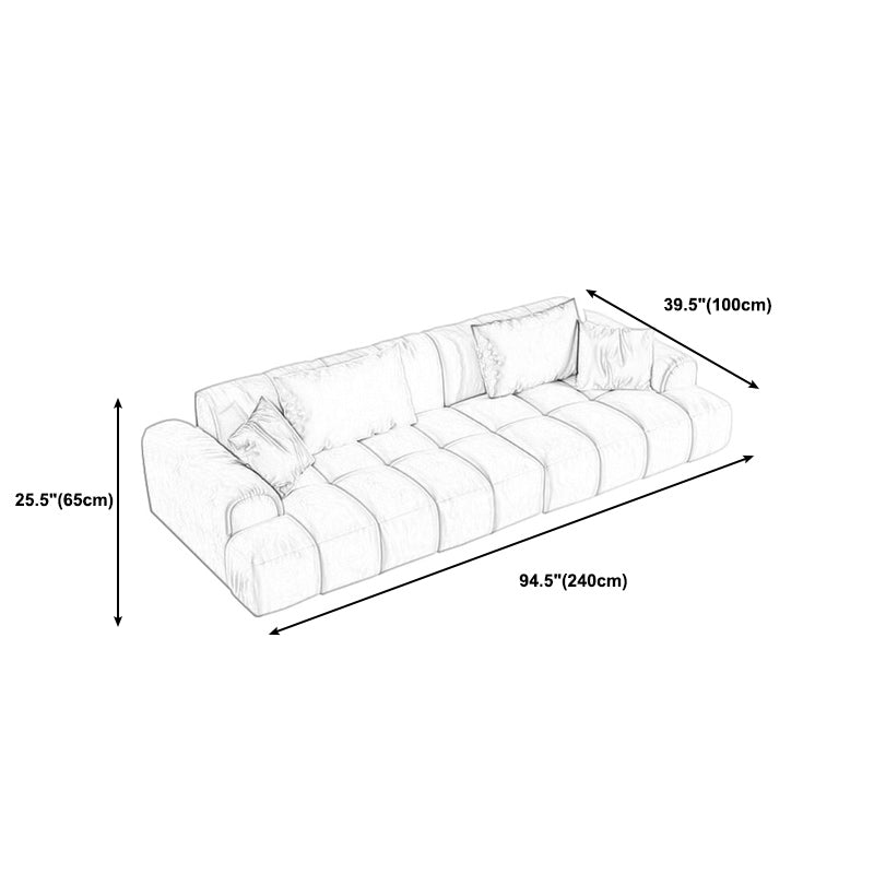 Sofa moderne en velours de 25,6 "SOFA SOFA RETRAQUE ET BISCUIT DE BASCUITS 25,6"
