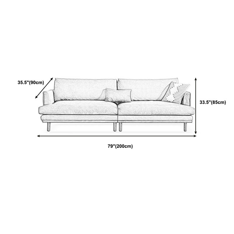Velvet Flared Arm Sofa Loose Back 35.4"W Modern Sofa for Living Room