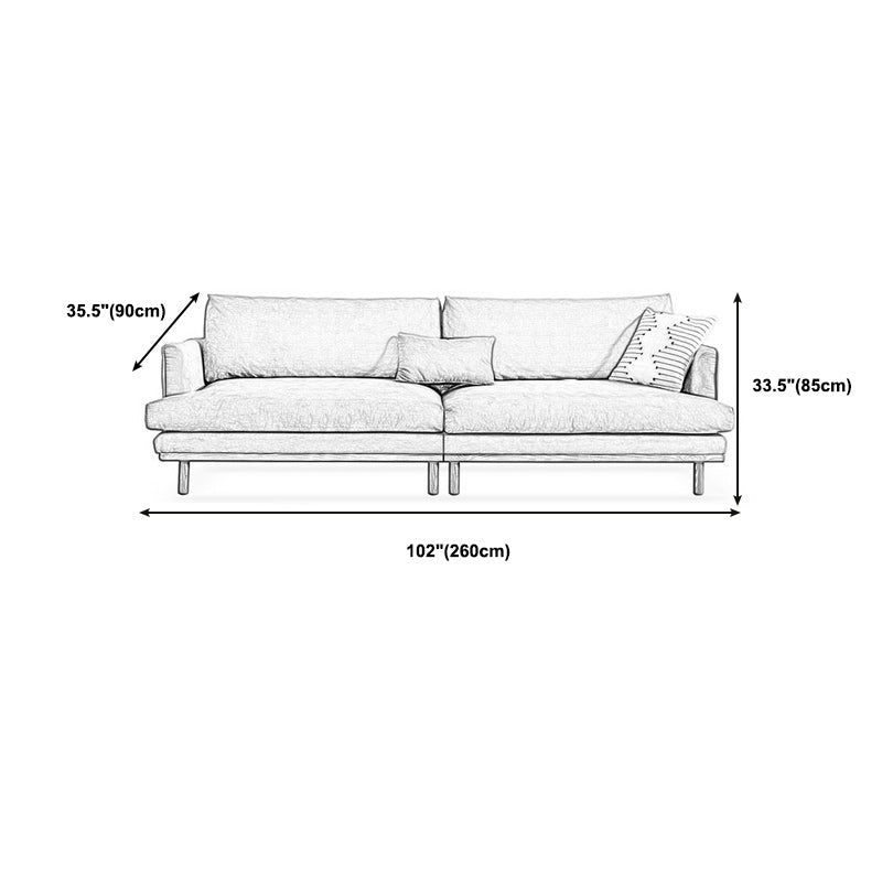 Velvet Flared Arm Sofa Loose Back 35.4"W Modern Sofa for Living Room