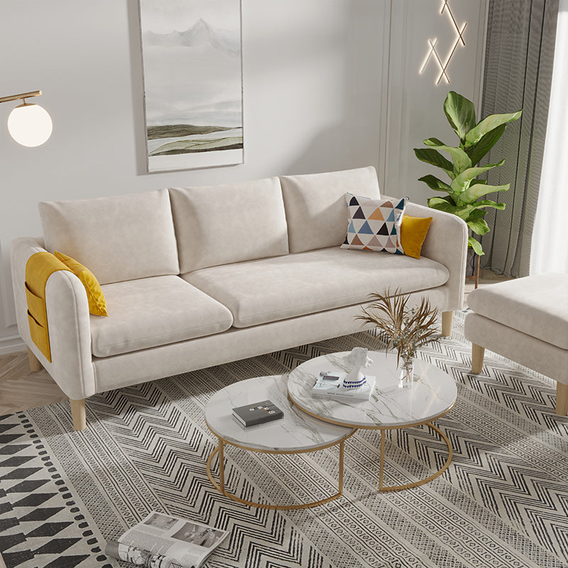 Mordern Square Arm Sofa with Tight Back Convertible Sofa for Living Room, Apartment