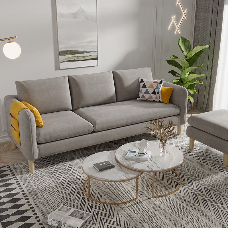 Mordern Square Arm Sofa with Tight Back Convertible Sofa for Living Room, Apartment