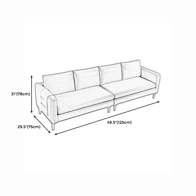 Mordern Square Arm Sofa with Tight Back Convertible Sofa for Living Room, Apartment