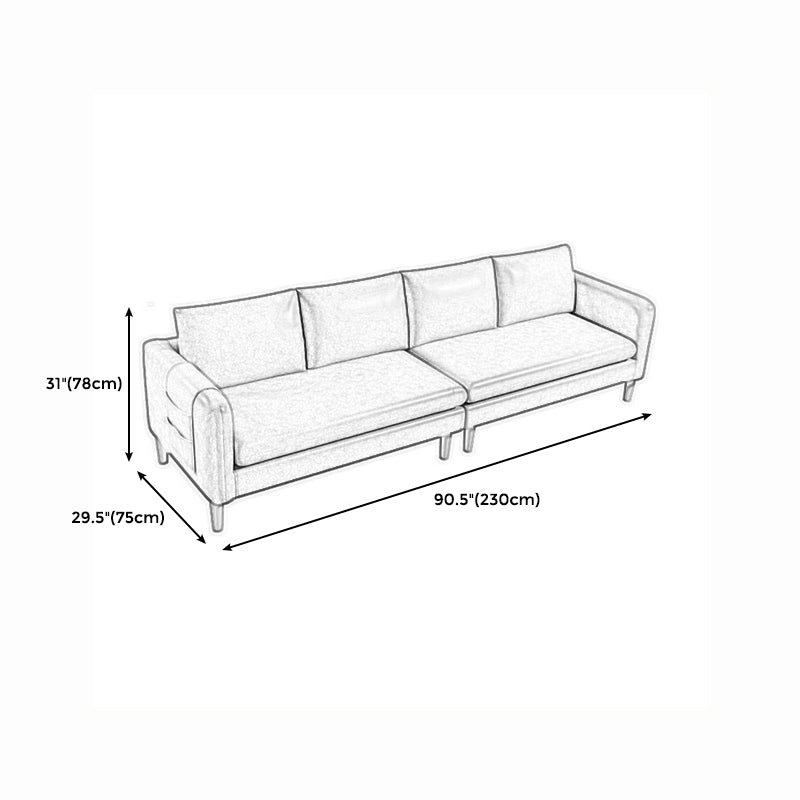 Mordern Square Arm Sofa with Tight Back Convertible Sofa for Living Room, Apartment