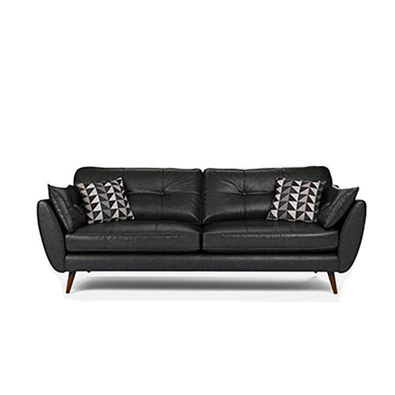 33.86" H Genuine Leather Flared Arm Sofa with Cushions for Living Room,Apartment