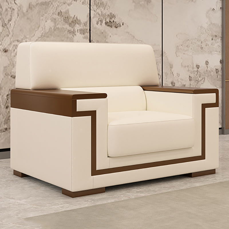 Contemporary Tight Back Standard Sofa 35.43"High Square Arm Sofa, Beige