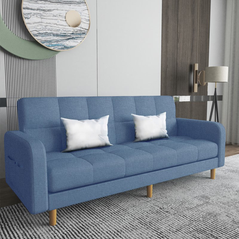 Square Arm Modern Sofa with Biscuit Back Storage Sofa for Living Room