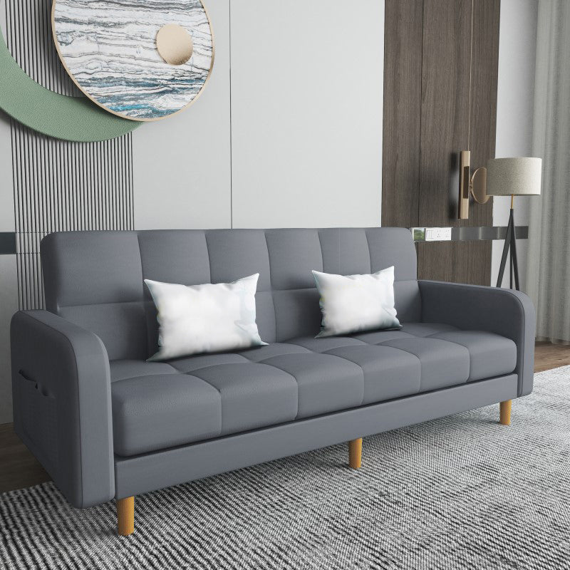 Square Arm Modern Sofa with Biscuit Back Storage Sofa for Living Room