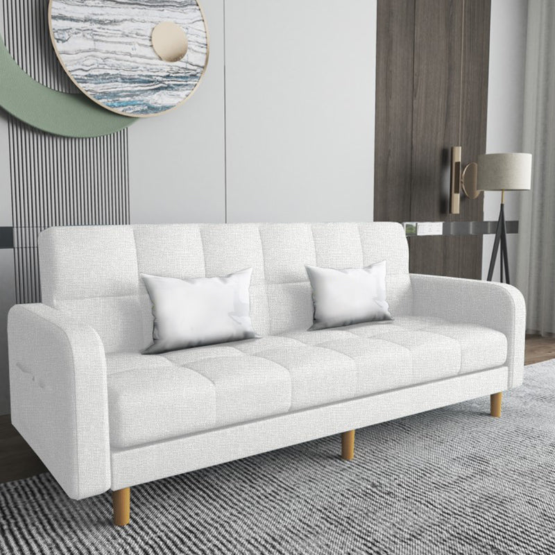 Square Arm Modern Sofa with Biscuit Back Storage Sofa for Living Room