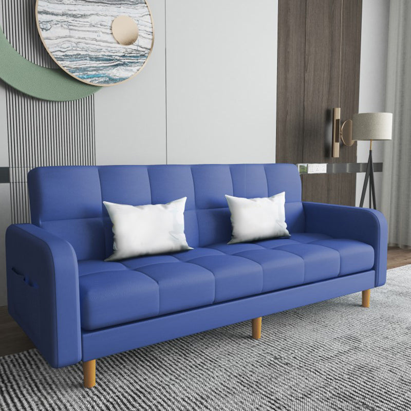 Square Arm Modern Sofa with Biscuit Back Storage Sofa for Living Room