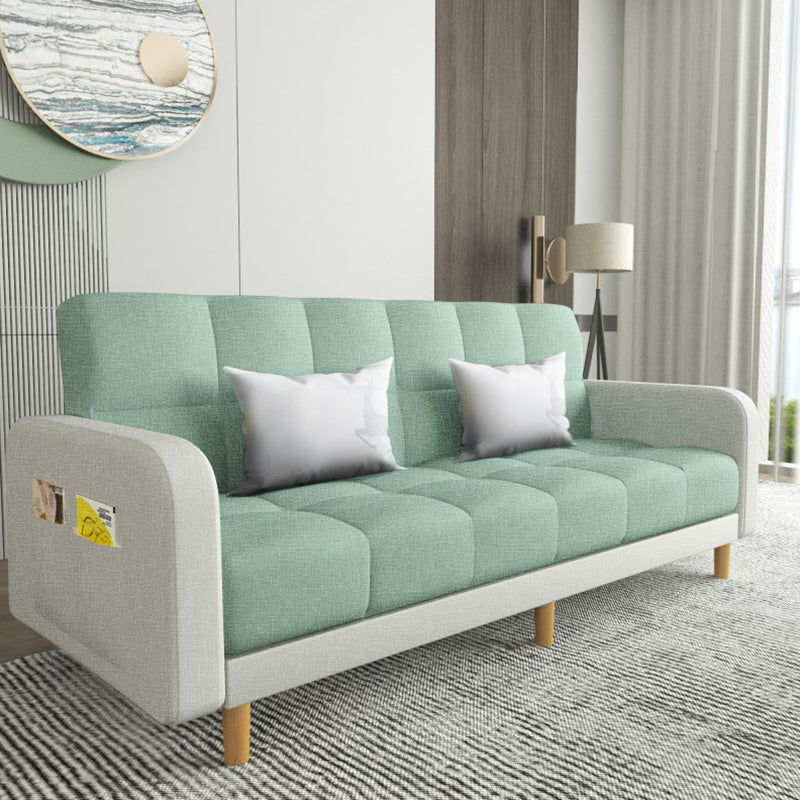 Square Arm Modern Sofa with Biscuit Back Storage Sofa for Living Room