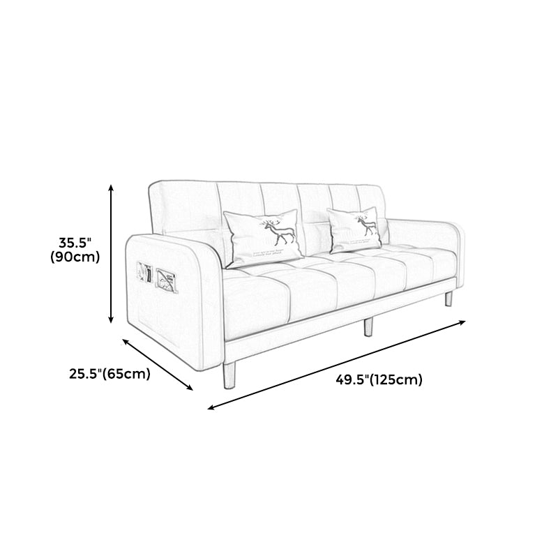 Square Arm Modern Sofa with Biscuit Back Storage Sofa for Living Room