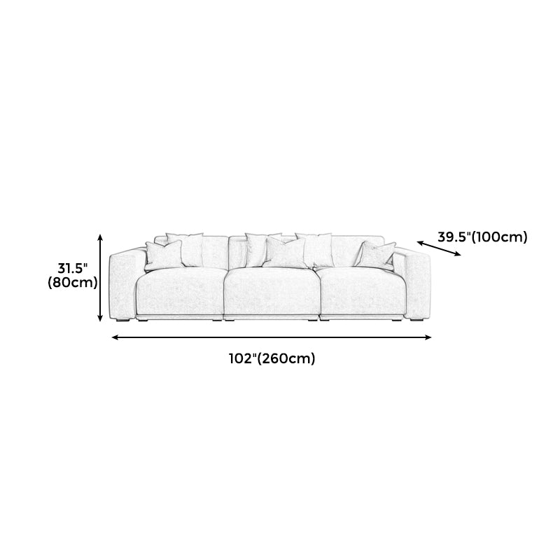 30" High Square Arm Modern Standard Sofa with Tight Back for Living Room, Apartment