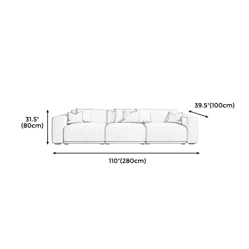 30" High Square Arm Modern Standard Sofa with Tight Back for Living Room, Apartment