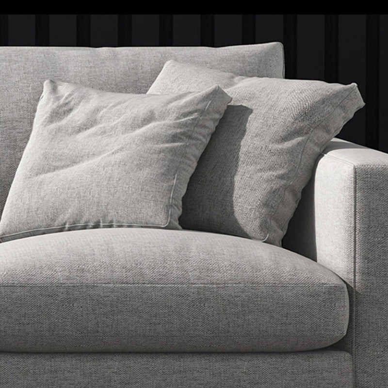 Square Armrest Latex/sponge Padded Fabric Design Wood Base Sofa
