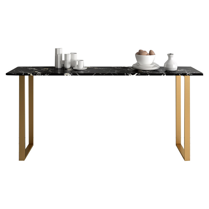 White and Black Glam Style Table Marble and Metal Coffee Shop Bar Table