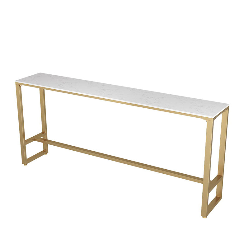 Mesa de barra de estilo glamour blanco en top de hierro dorado y mesa de té de leche de mármol falso mesa de barra de barra