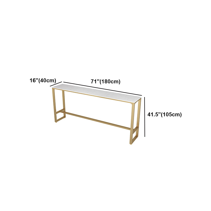 Mesa de barra de estilo glamour blanco en top de hierro dorado y mesa de té de leche de mármol falso mesa de barra de barra