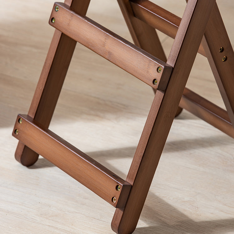 Modern Armless Backrest Counter Stool Wood Study Bar Stool with Wooden Seat and Pedal