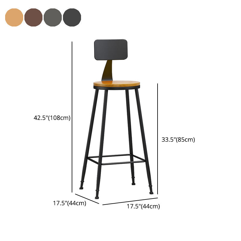 Industrial Style Bar-stool Metal Legs Counter Stool for Kitchen Bar