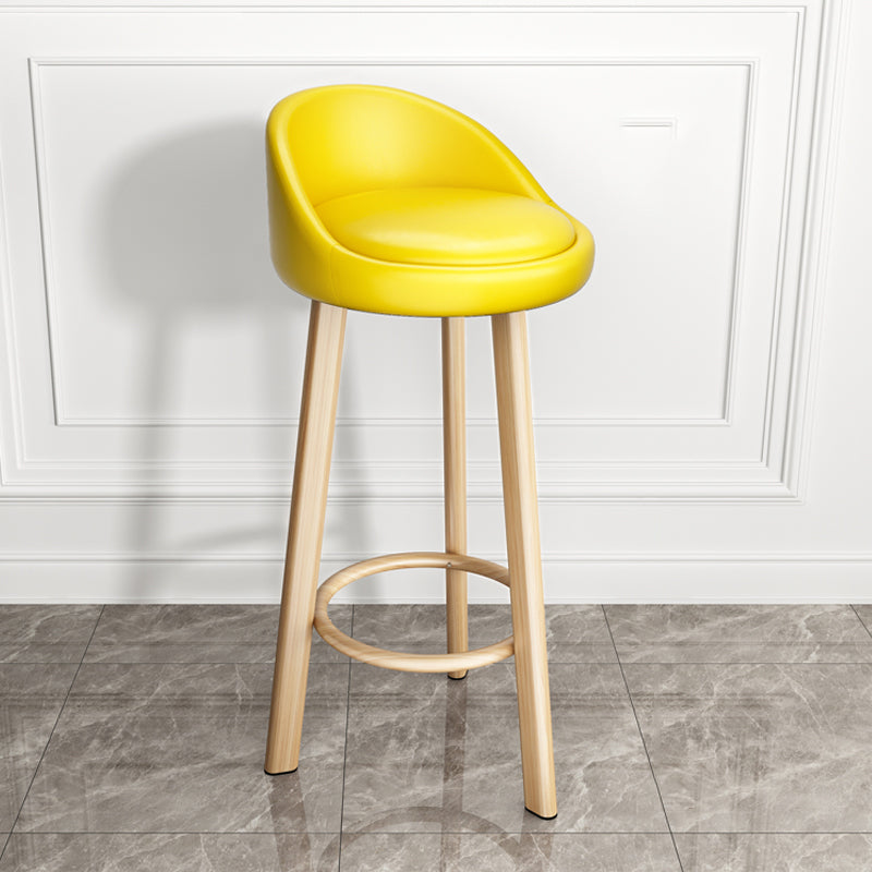 Modern Armless Backrest Counter Stool Steel Single Bar Stool with Cushion and Pedal
