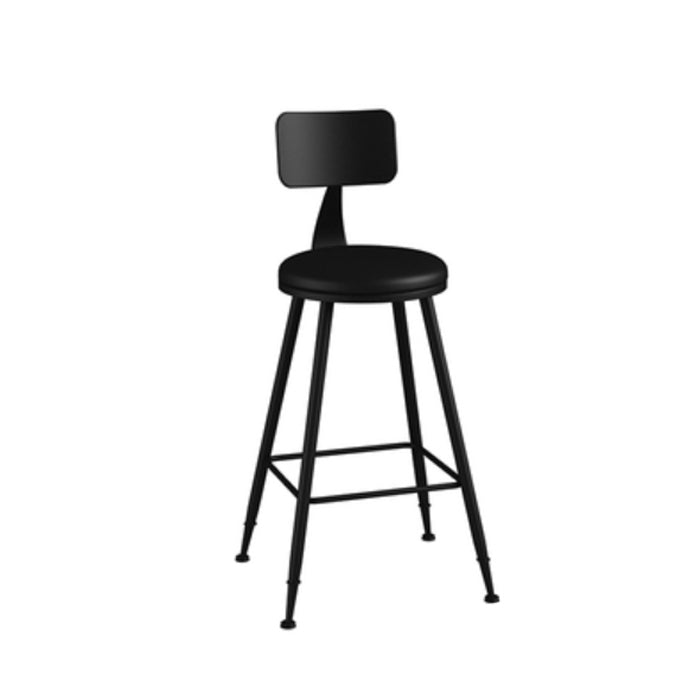 Industrielle armlose Rückenlehne Counterhocker Iron Barhocker mit Lederkissen