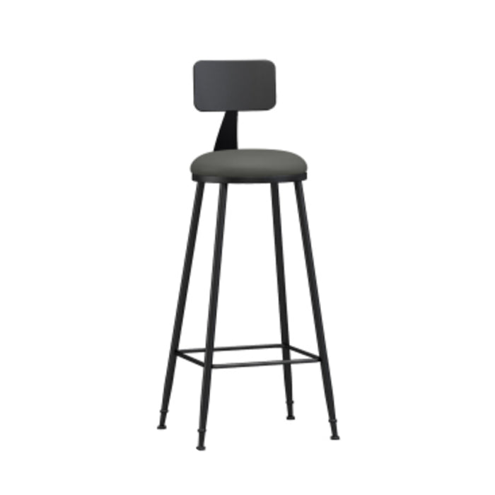 Industrielle armlose Rückenlehne Counterhocker Iron Barhocker mit Lederkissen