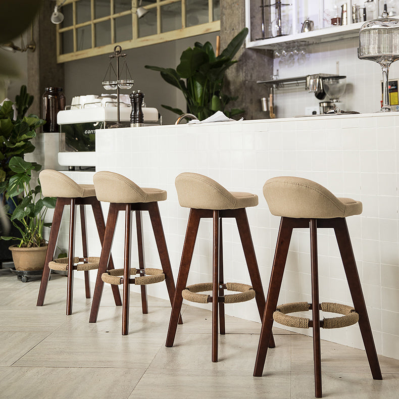 Moderner Backstreh Counterhocker Holz Kassierer Barhocker mit Kissen und Pedal