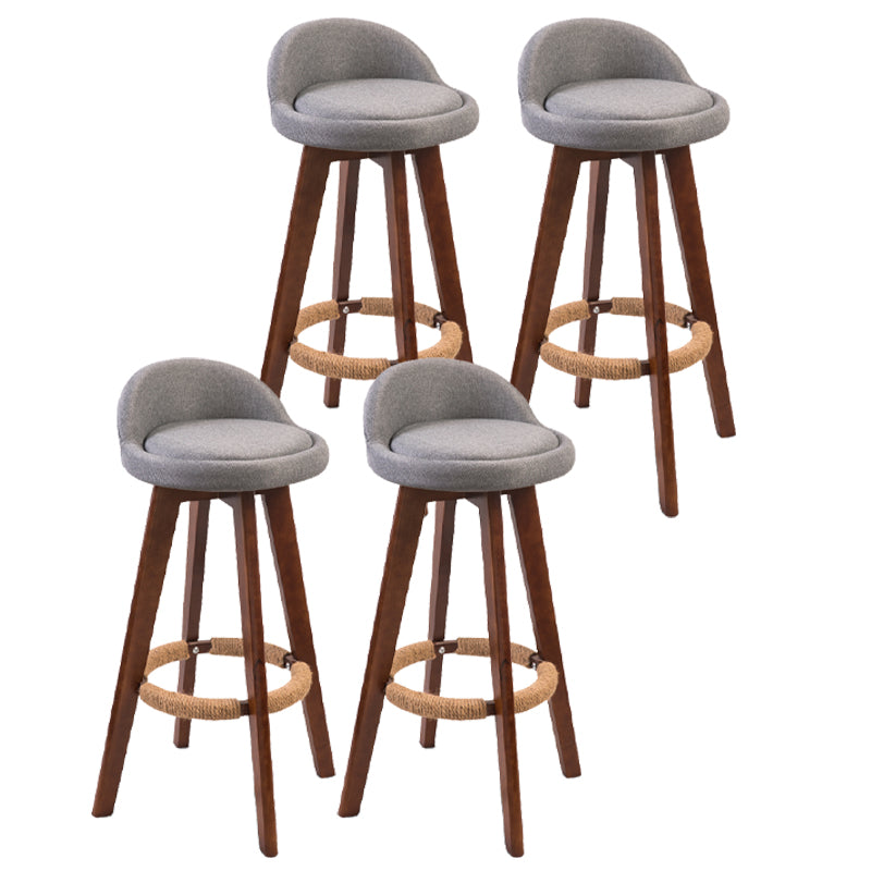 Moderner Backstreh Counterhocker Holz Kassierer Barhocker mit Kissen und Pedal