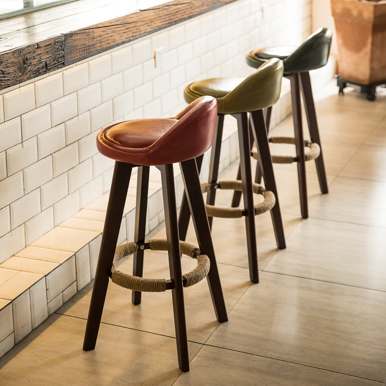 Moderner Backstreh Counterhocker Holz Kassierer Barhocker mit Kissen und Pedal