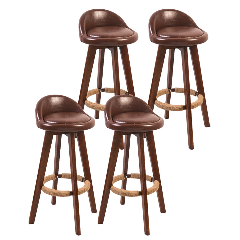 Moderner Backstreh Counterhocker Holz Kassierer Barhocker mit Kissen und Pedal