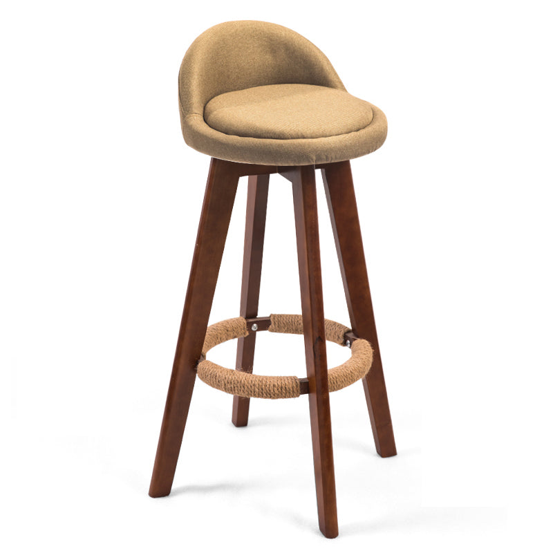 Moderner Backstreh Counterhocker Holz Kassierer Barhocker mit Kissen und Pedal