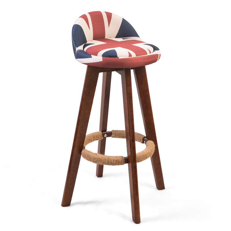 Moderner Backstreh Counterhocker Holz Kassierer Barhocker mit Kissen und Pedal