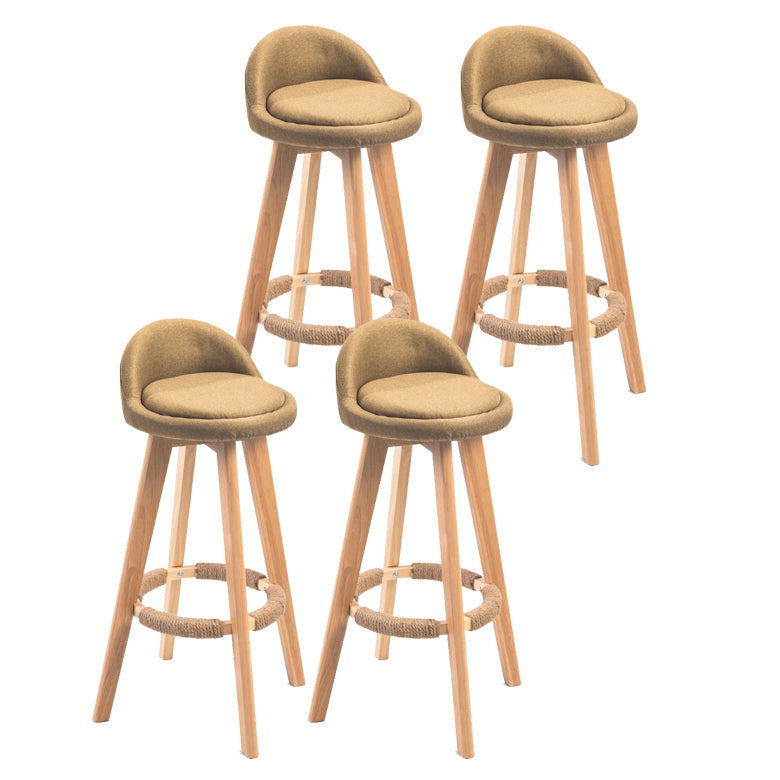 Moderner Backstreh Counterhocker Holz Kassierer Barhocker mit Kissen und Pedal