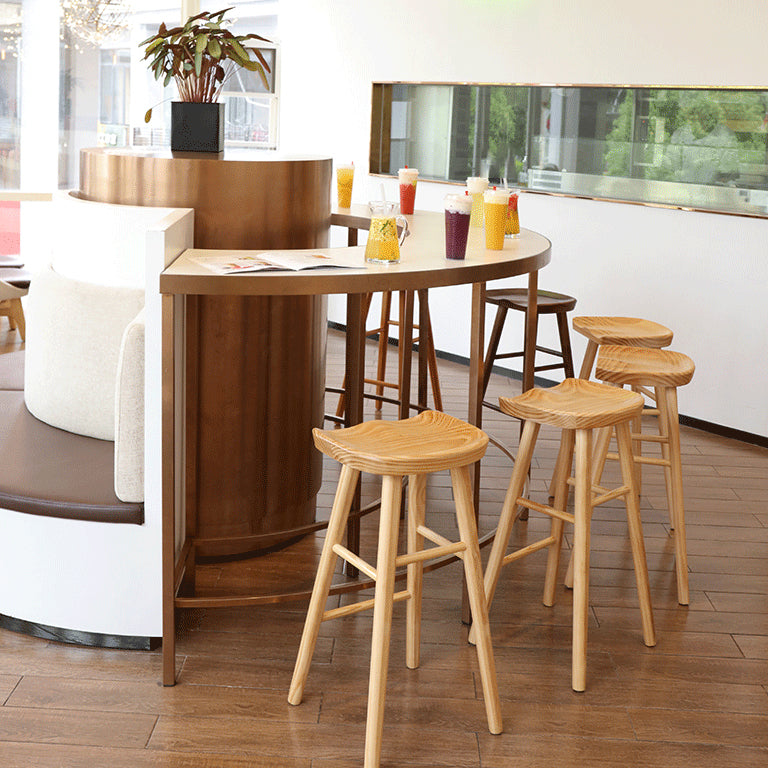 Moderner Barhocker aus massivem Holz mit Fußstütze, einfacher Barhocker für das Wohnzimmer, 30 Zoll