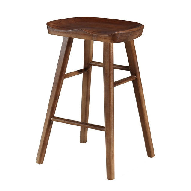 Moderner Barhocker aus massivem Holz mit Fußstütze, einfacher Barhocker für das Wohnzimmer, 30 Zoll