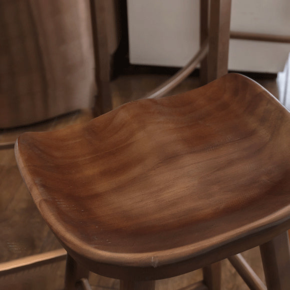 Moderner Barhocker aus massivem Holz mit Fußstütze, einfacher Barhocker für das Wohnzimmer, 30 Zoll