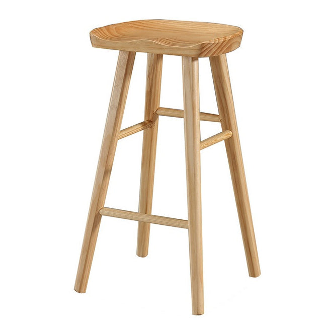 Moderner Barhocker aus massivem Holz mit Fußstütze, einfacher Barhocker für das Wohnzimmer, 30 Zoll