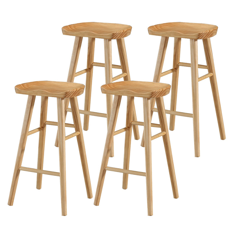 Moderner Barhocker aus massivem Holz mit Fußstütze, einfacher Barhocker für das Wohnzimmer, 30 Zoll