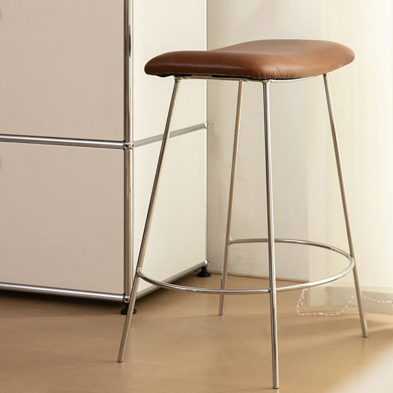 Nordic Style Leather Upholstered Barstool 4 Feet 27-inch Bar Stool for Dinning Room
