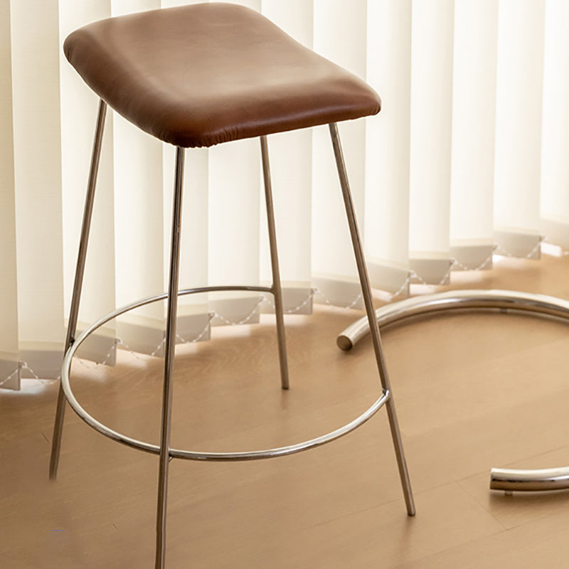 Nordic Style Leather Upholstered Barstool 4 Feet 27-inch Bar Stool for Dinning Room